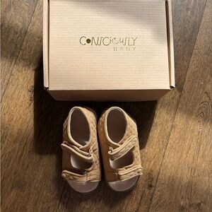 Consciously Baby Hard Sole Sandals – Tan – Toddler – NEW in Box — Multiple Sizes